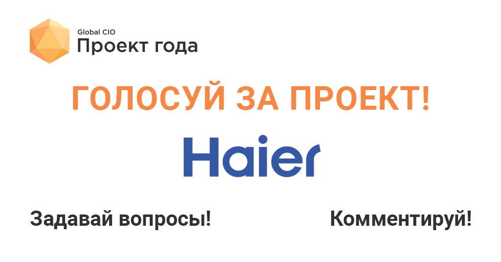 Проект внедрения WMS Logistics Vision Suite на складе Haier в конкурсе «Проект Года» Global CIO
